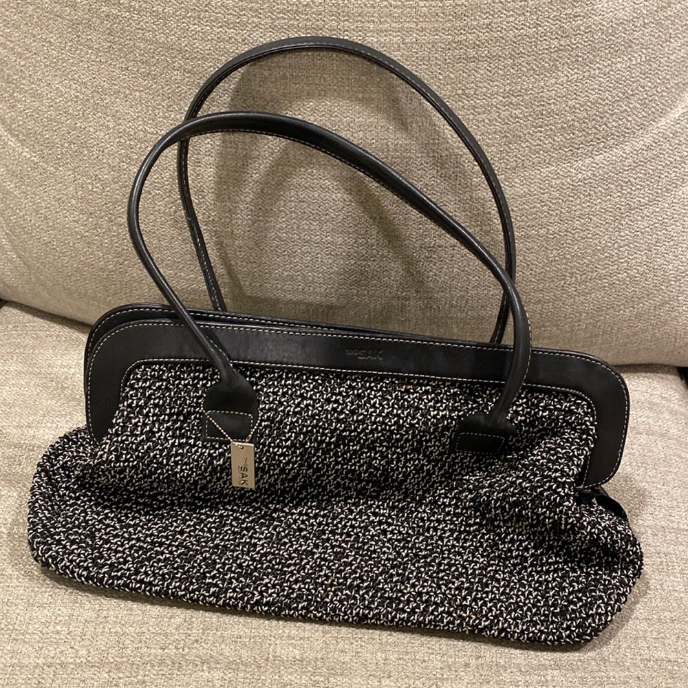 Sak tweed and leather handbag